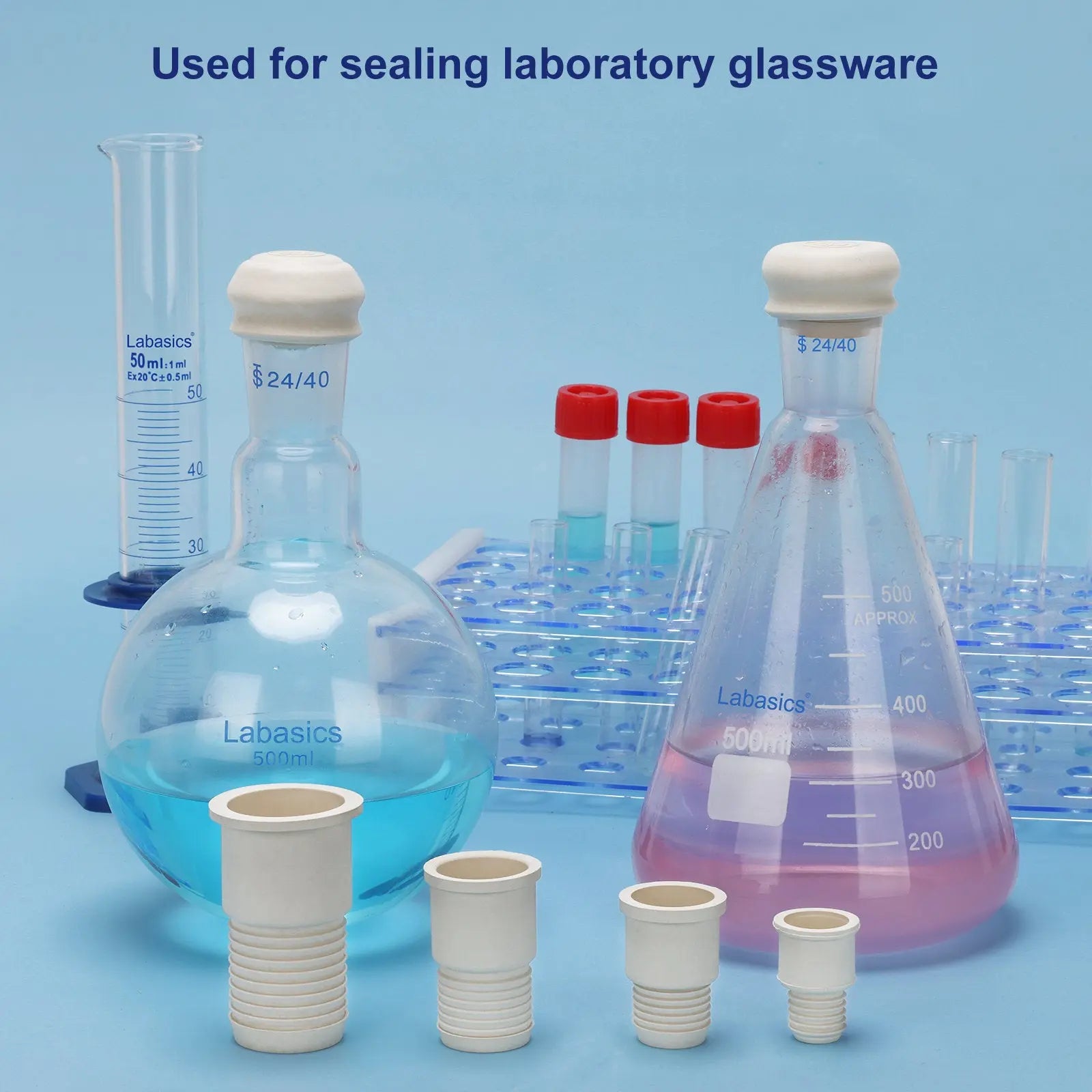 Rubber Flip-Top Stopper, Threaded Design, 10 Pack Labasics