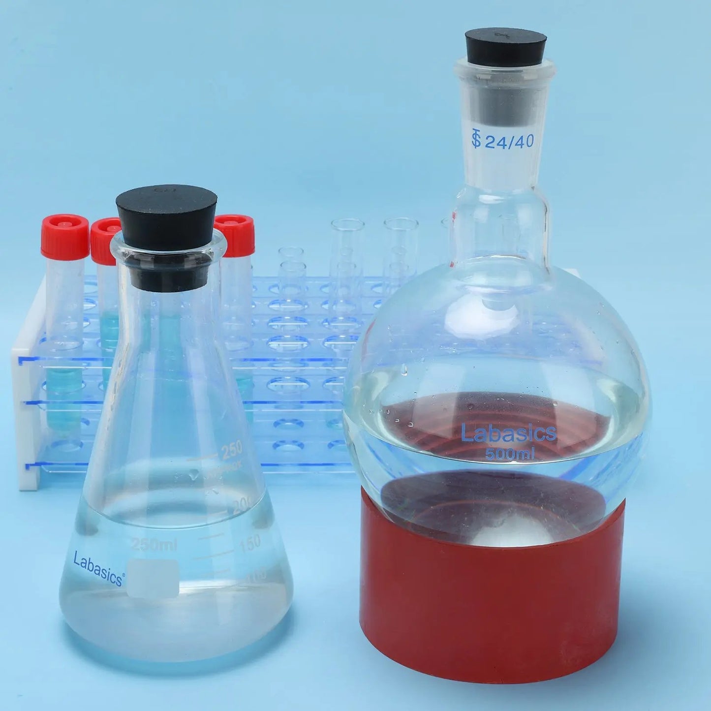 Rubber Stopper, Conical Solid, Black, 5/10 Pack Labasics