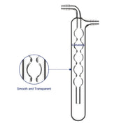 10 mm serrated hose connector on borosilicate glass cold trap for vacuum tubing attachment