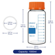 Laboratory Media Storage Bottle with Silicone Gasket GL80 Sealing Cap