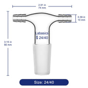 Glass T-Shape Vacuum/Inert Gas Adapter Labasics