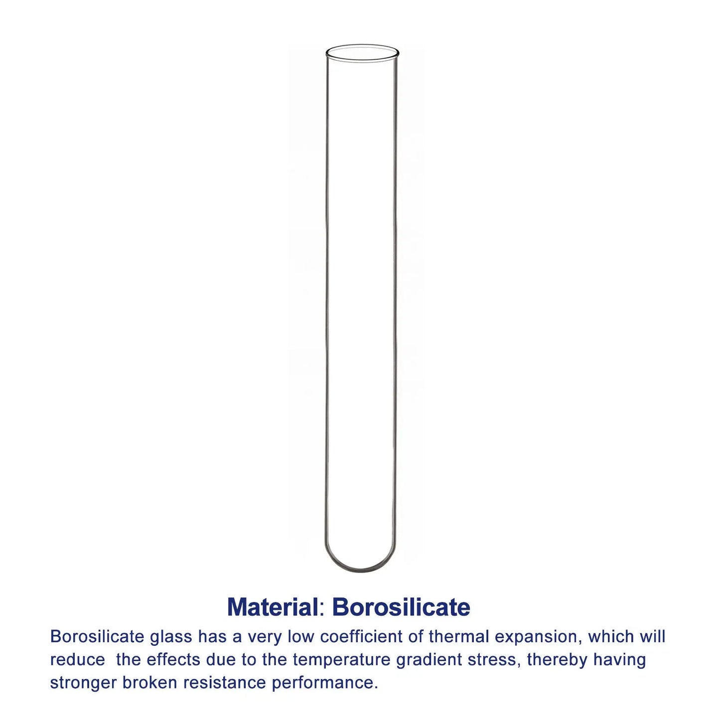 Glass Round Bottom Test Tubes, 20 mm OD X 150 mm Length, 20-50 Packs Labasics