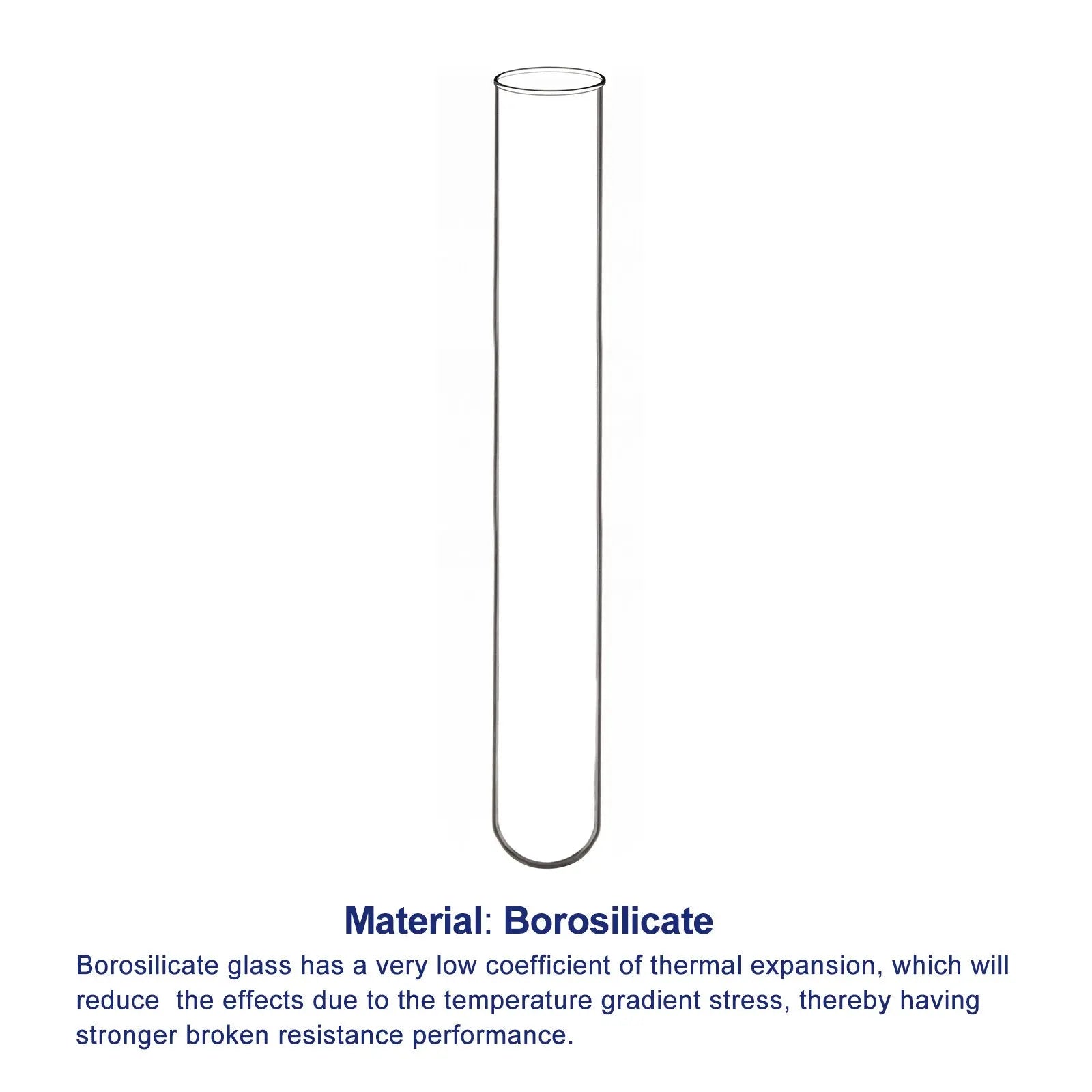Glass Round Bottom Test Tubes, 20 mm OD X 150 mm Length, 20-50 Packs Labasics