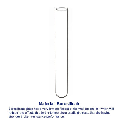 Glass Round Bottom Test Tubes, 20 mm OD X 150 mm Length, 20-50 Packs Labasics