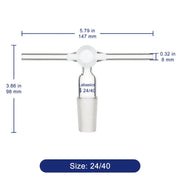 T-Shape Vacuum Flow Control Adapter, 24/40 Joint Labasics shop
