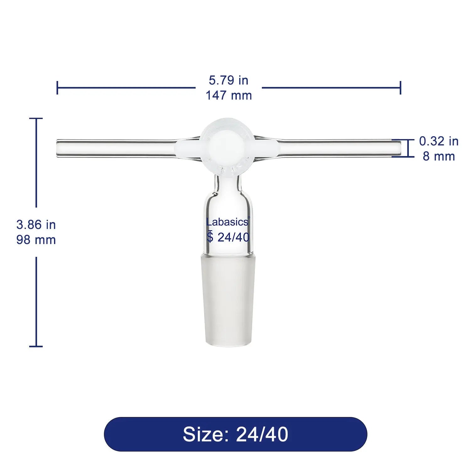 T-Shape Vacuum Flow Control Adapter, 24/40 Joint Labasics shop