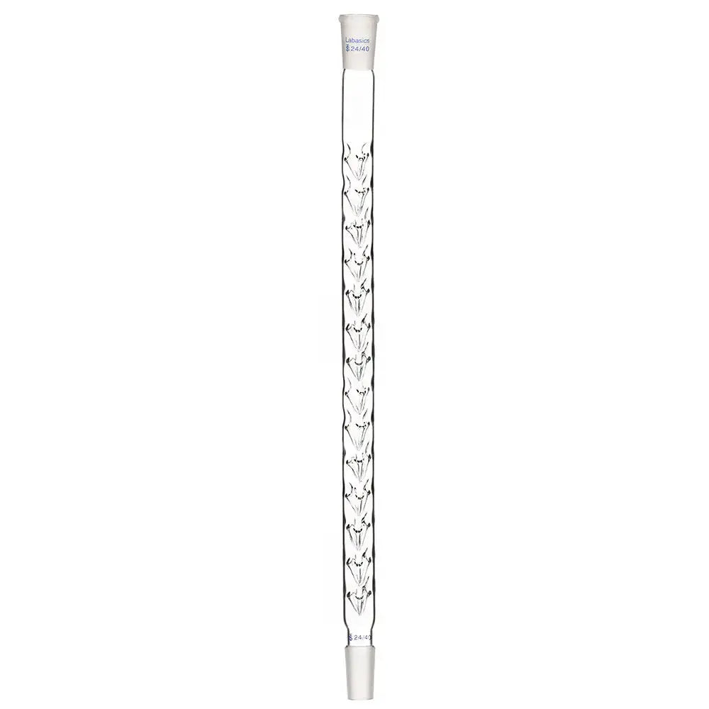 Vigreux distillation column, 400 mm length, thick borosilicate glass, 24/40 standard joints, heavy-duty, reusable, fractional distillation use