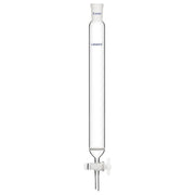 Glass chromatography column, 40 mm inner diameter, high-borosilicate thick glass, sintered disc, PTFE stopcock, 24/40 joint, heat-resistant up to 250°C