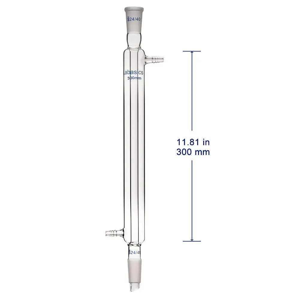 Glass Liebig Condenser with 24/40 Joint Jacket Length Lab Glass Condenser