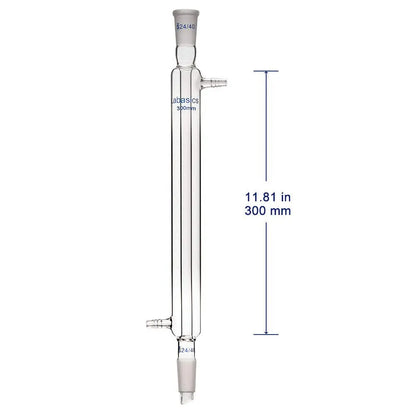 Glass Liebig Condenser with 24/40 Joint Jacket Length Lab Glass Condenser