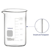 Glass Beaker Set, 5 Sizes, Combo Pack Labasics