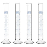 Measuring cylinder, 25 mL, borosilicate glass construction, accurate metric graduations, suitable for laboratory liquid handling; 4-pack
