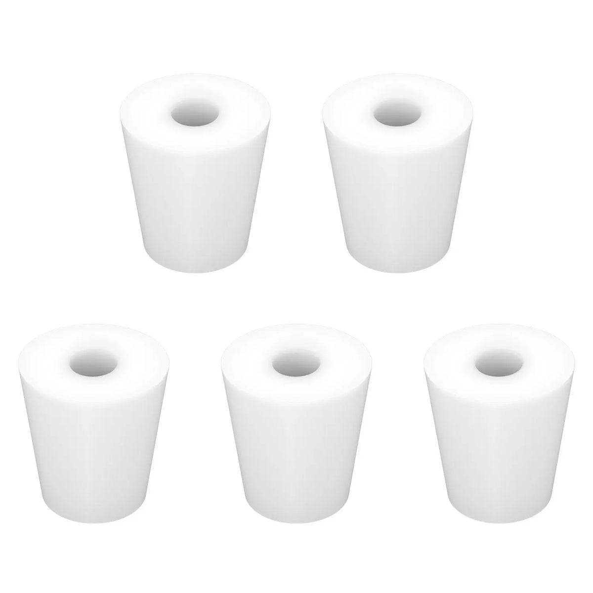 5-Pack Single-Hole Silicone Stoppers with 0.31" Hole Labasics