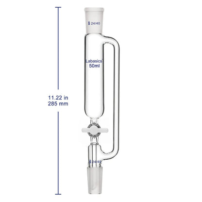 Pressure Equalizing Addition Funnel, Borosilicate Glass Dropping Funnel 24/40 Joint Labasics