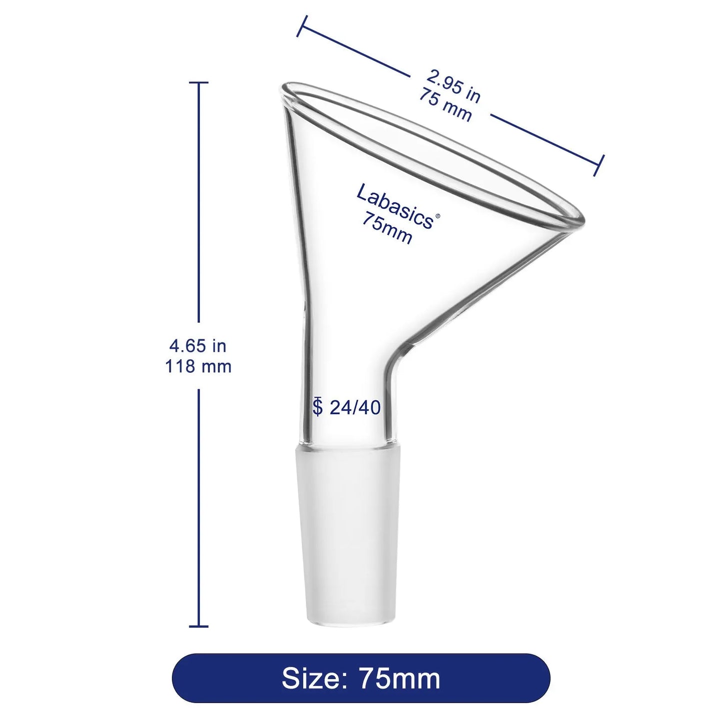 Glass Oblique Powder Funnel Labasics