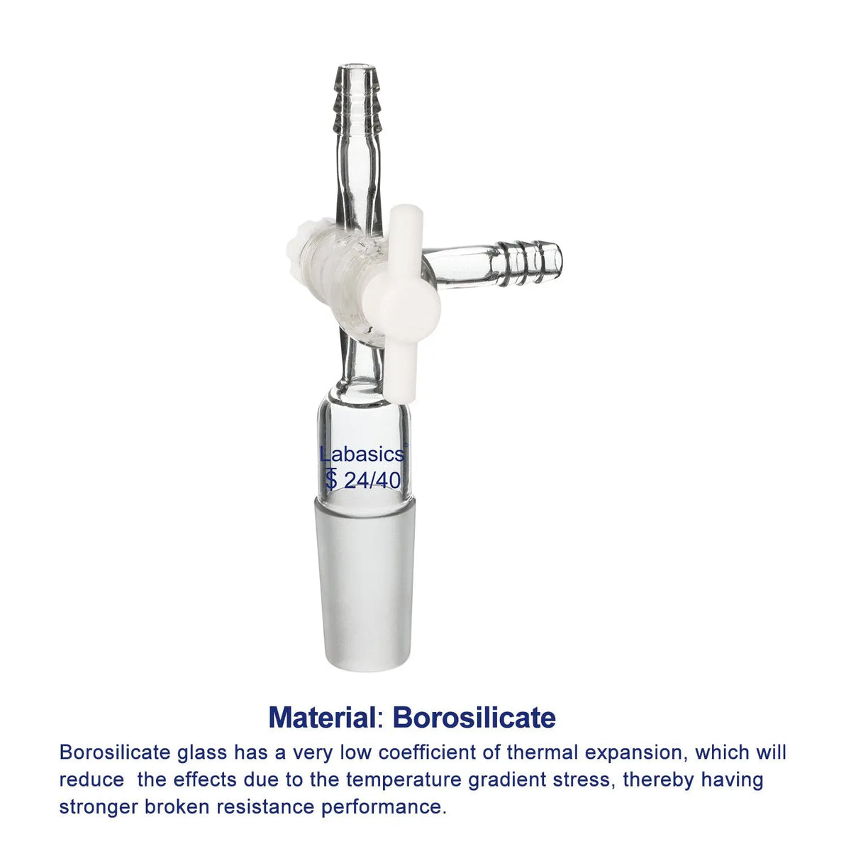 Vacuum Glass 3 Way Flow Control Adapter Labasics