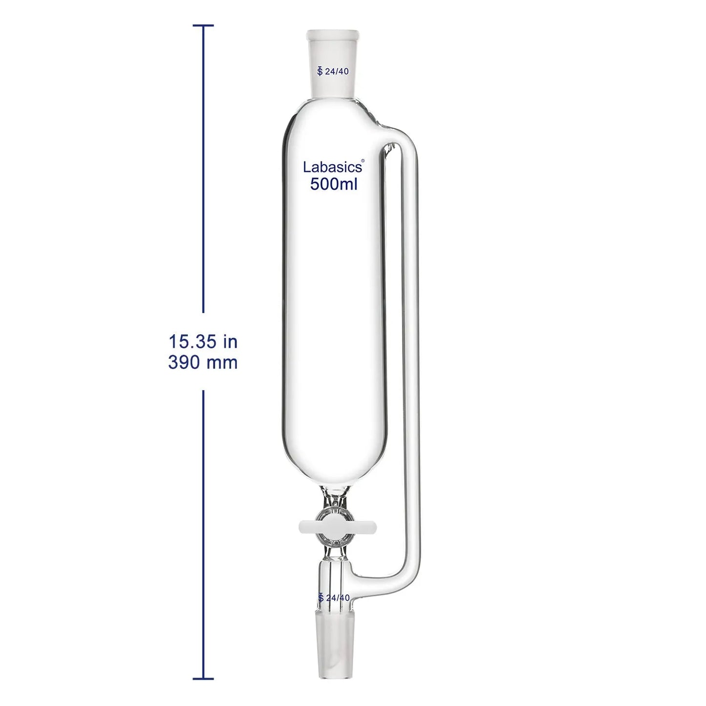 Pressure Equalizing Addition Funnel, Borosilicate Glass Dropping Funnel 24/40 Joint Labasics