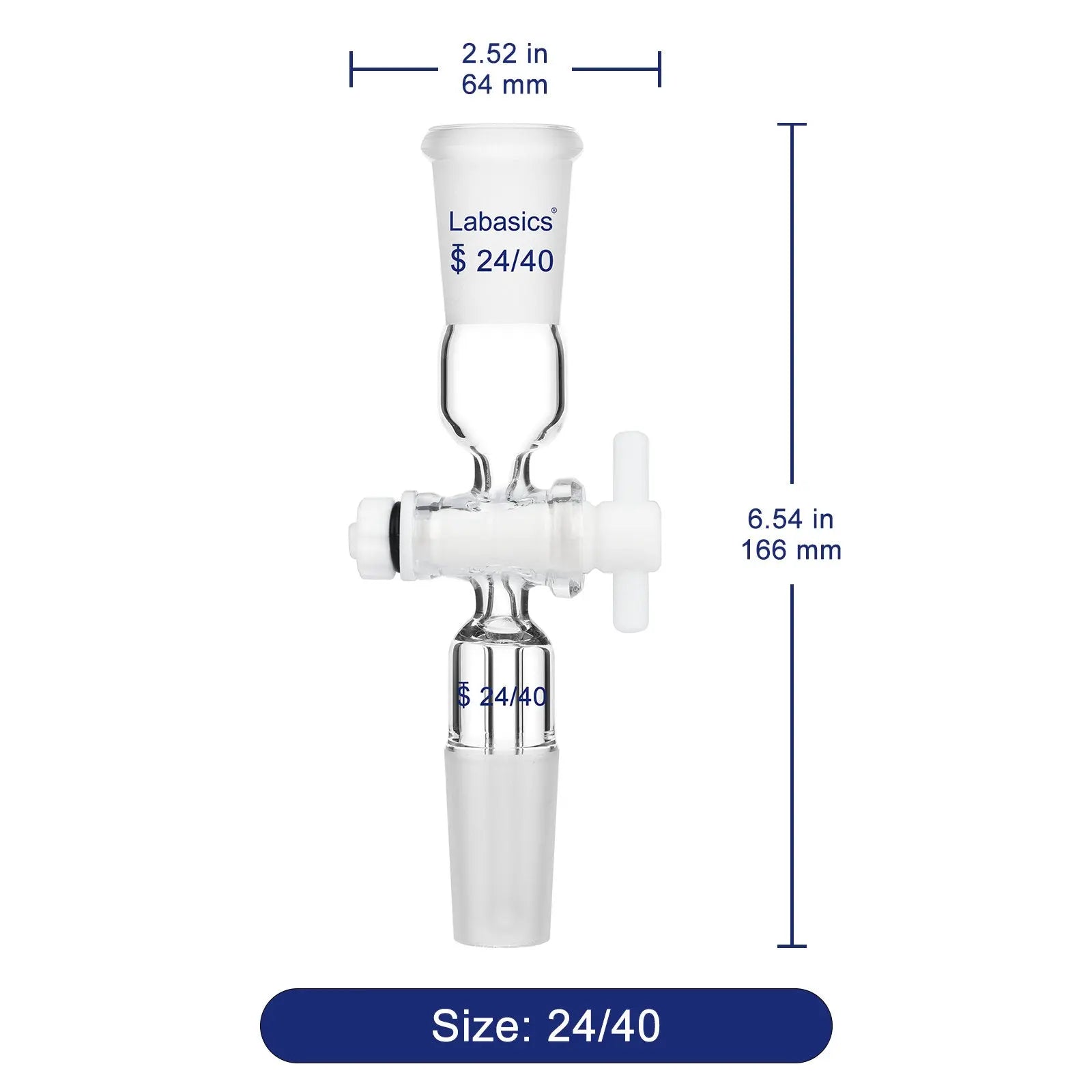 Vacuum Flow Control Adapter with PTFE Stopcock Labasics