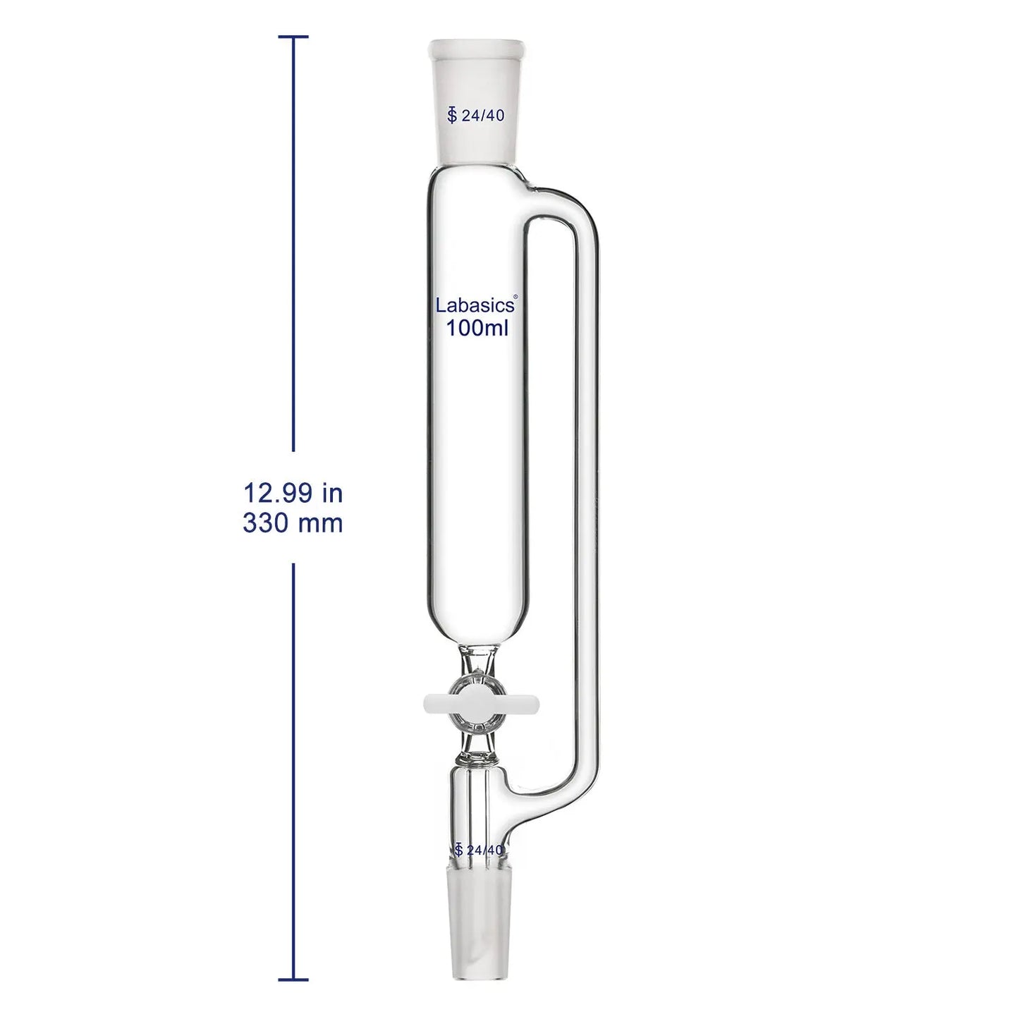 Pressure Equalizing Addition Funnel, Borosilicate Glass Dropping Funnel 24/40 Joint Labasics