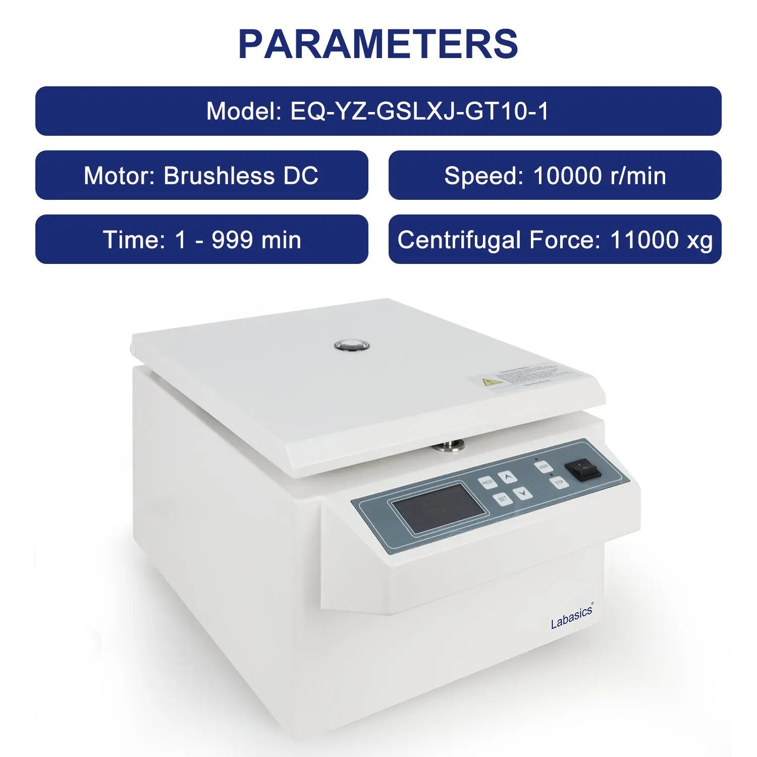 High-Speed Digital Centrifuge, 10000 RPM, 11000×g, Angle Rotor, User-Friendly LCD Labasics Shop