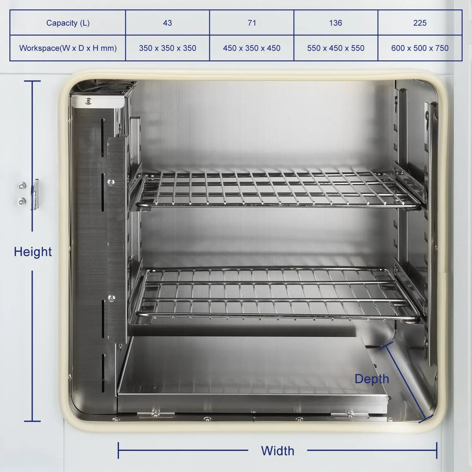 Forced Air Convection Drying Oven, RT+10-250°C, 43-225 L Labasics