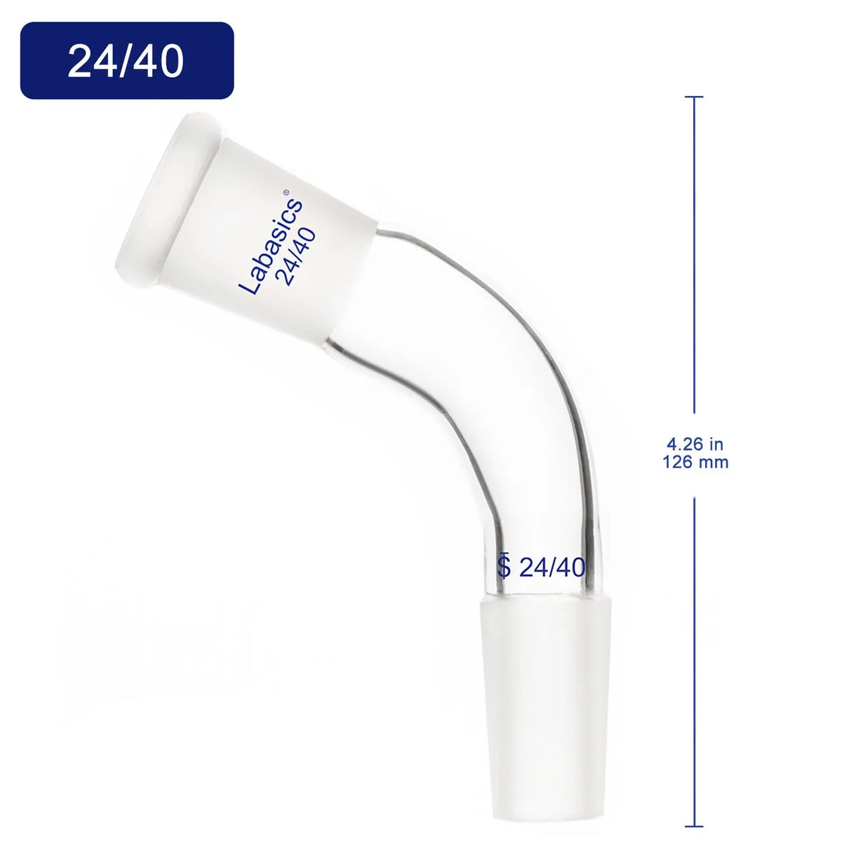Glass Distillation Adapter,  105 Degree Bent, 1 Pack Labasics