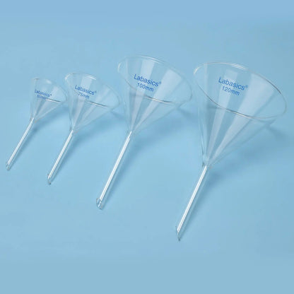 Glass Funnel Set, Short Stem, 4 Sizes, Combo Pack Labasics