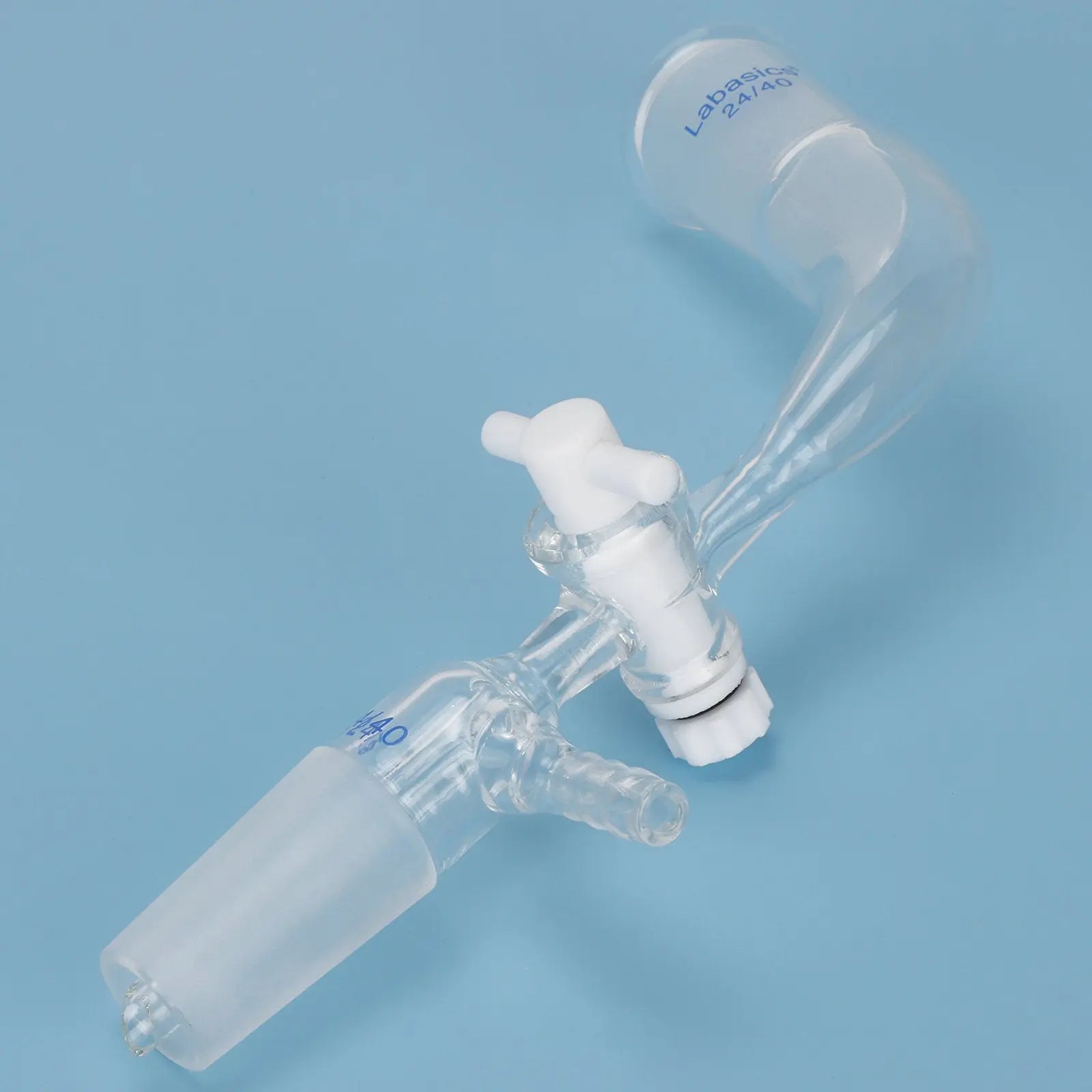 Glass Vacuum Take Off Adapter with PTFE Stopcock, 24/40 Joints, 105 Degree Bent Labasics Shop