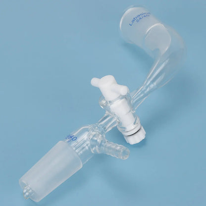 Glass Vacuum Take Off Adapter with PTFE Stopcock, 24/40 Joints, 105 Degree Bent Labasics Shop