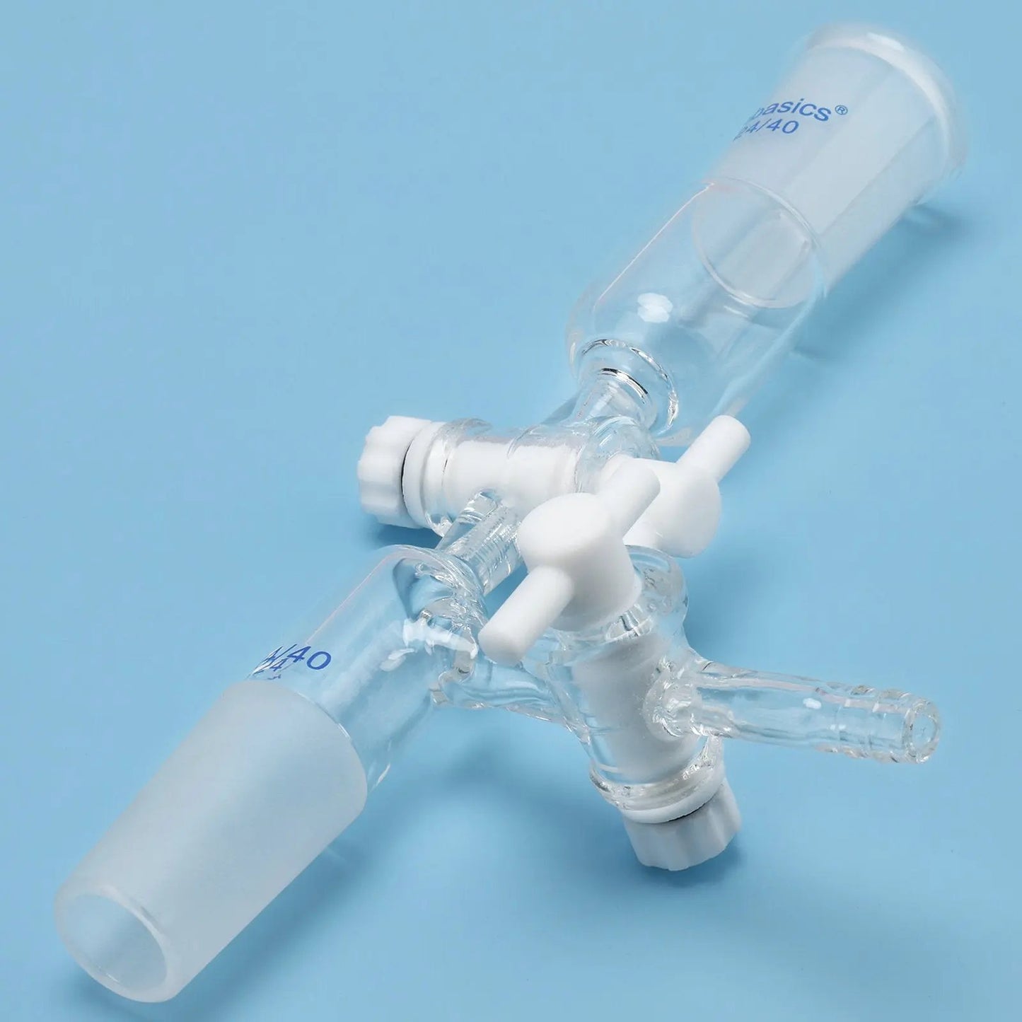 Glass Vertical Vacuum Take Off Adapter with 2 PTFE Stopcocks Labasics