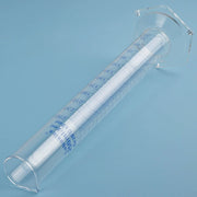 Glass measuring cylinder for laboratory liquid measurement, sample preparation, and reagent handling