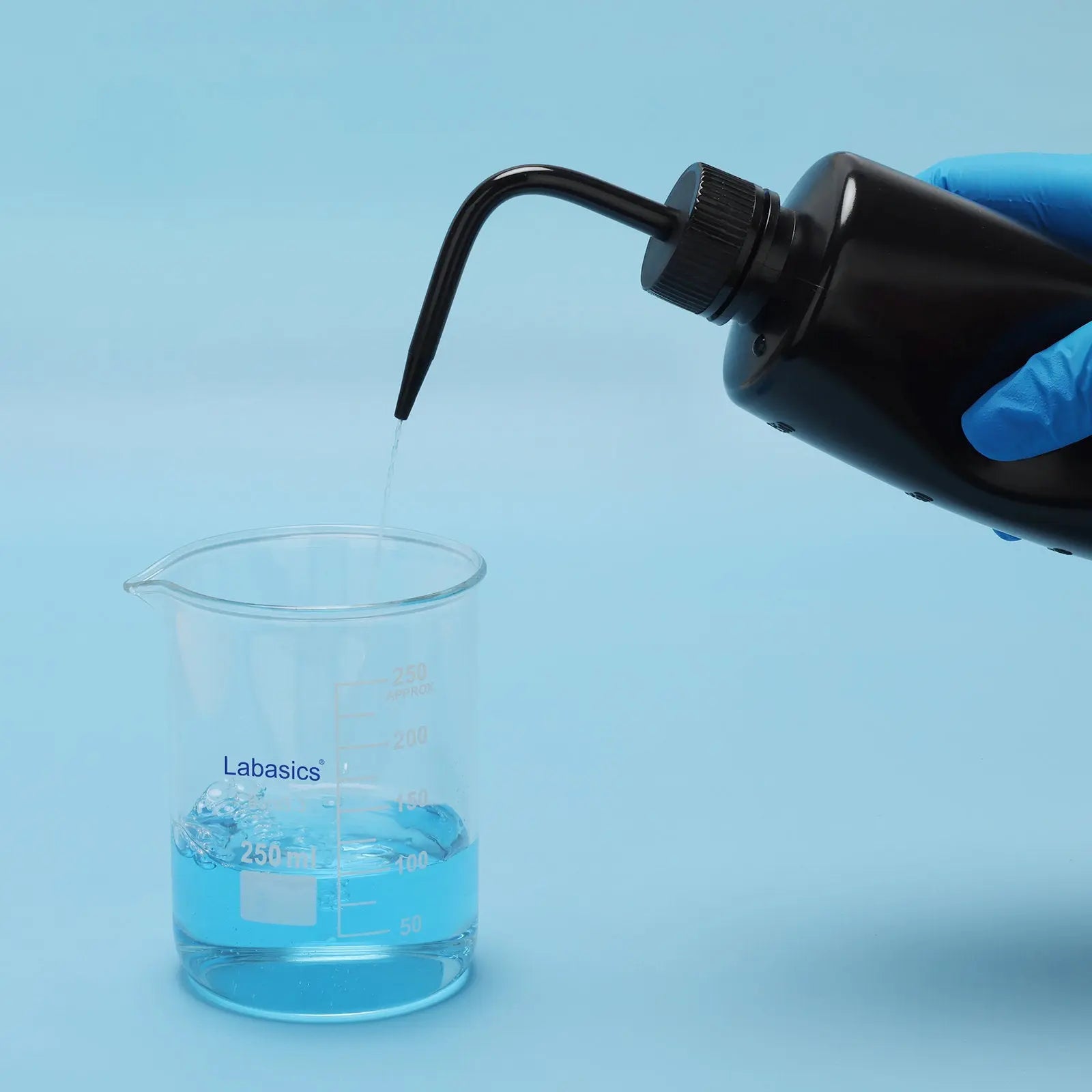 Plastic Wash Bottle, Black, 3 Pack, 250-500 mL Labasics