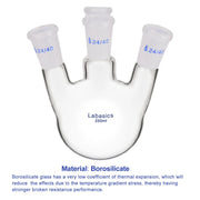 4 Neck Glass Round Bottom Boiling Flask, 24/40 Standard Taper Outer Joint, 250/500/1000 mL Labasics