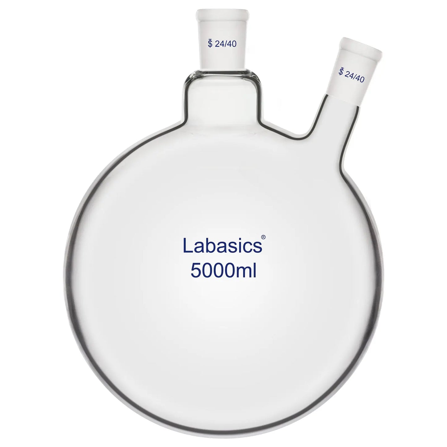 2 Neck Round Bottom Flask, 24/40 Taper Outer Joint, 50-3000 mL Labasics