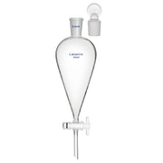 Separatory funnel, 500 mL, 24/40 joint, conical design, borosilicate glass, for chemical separation and extraction