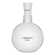 Flat bottom flask, 500 mL, borosilicate glass, 24/40 joint, flat base for laboratory heating and storage use