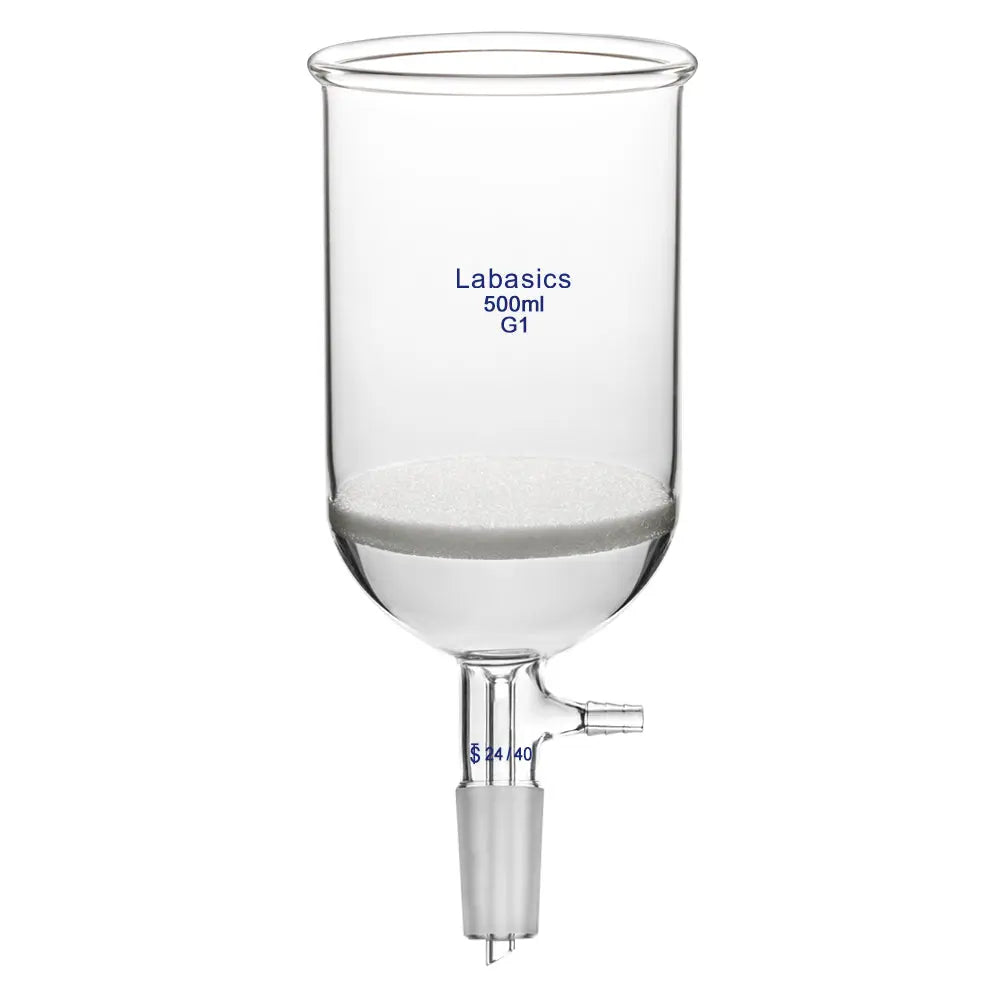 Büchner filtering funnel, 500 mL, G1 frit 80–120 μm, 24/40 joint, hose connection, for efficient vacuum filtration of suspensions