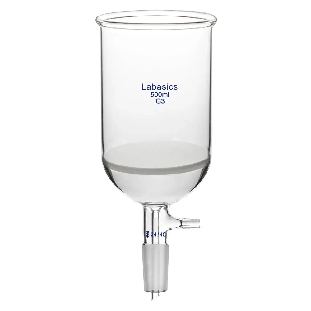 Büchner filtering funnel, 500 mL, G3 fritted glass, 24/40 joint, hose connection, for vacuum filtration of precipitates
