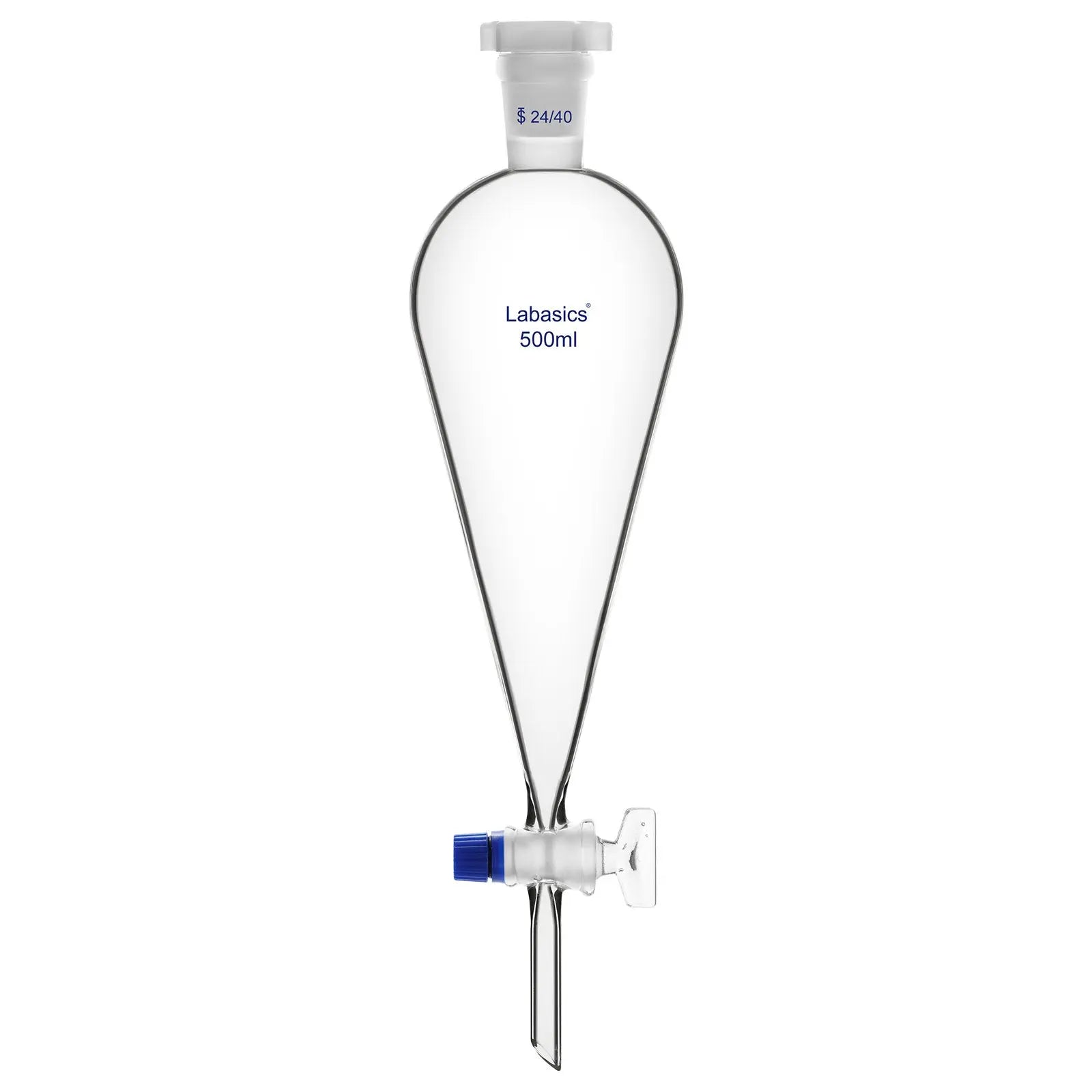 Conical Separatory Funnel with Glass Stopcock and 24/40 Plastic Joint Stopper, 60 – 1000 mL Labasics shop