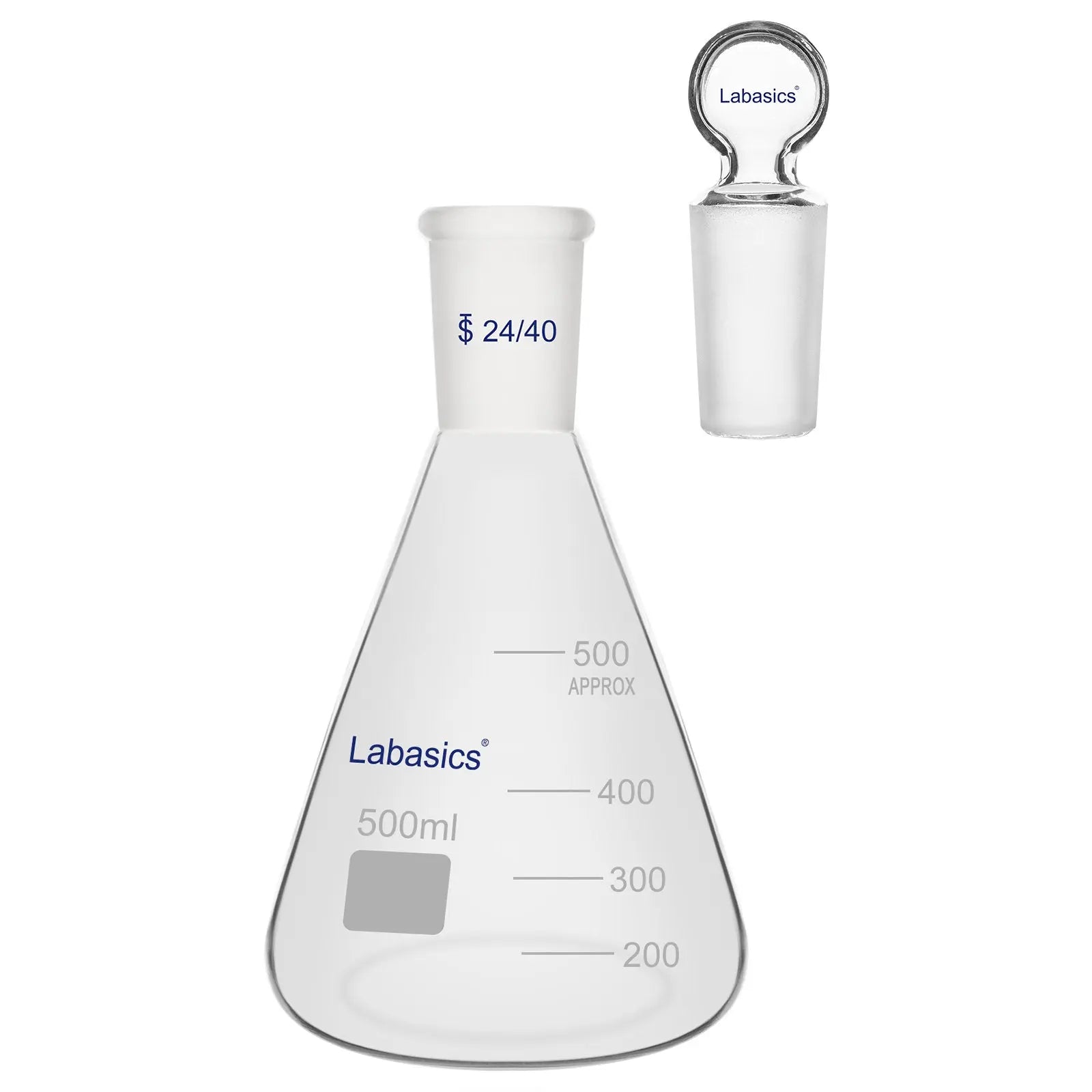 Erlenmeyer Flask with Glass Stopper, 24/40 Joint, 250-1000 mL Labasics Shop