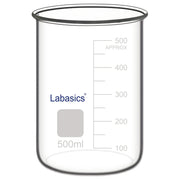 500 ml borosilicate beaker without spout, suitable for stirring and chemical experiments