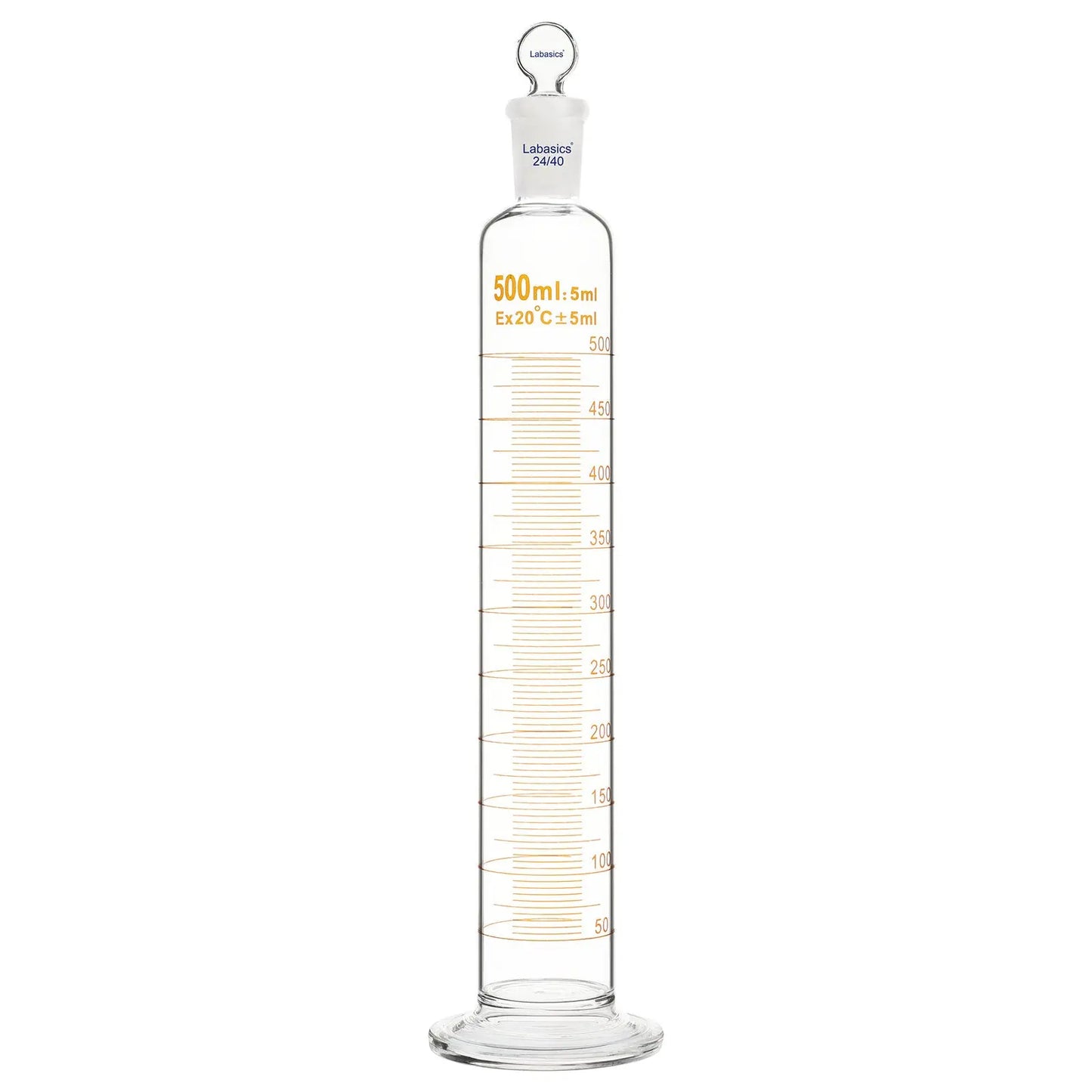 Graduated Cylinder with Stopper, 50-500mL Labasics