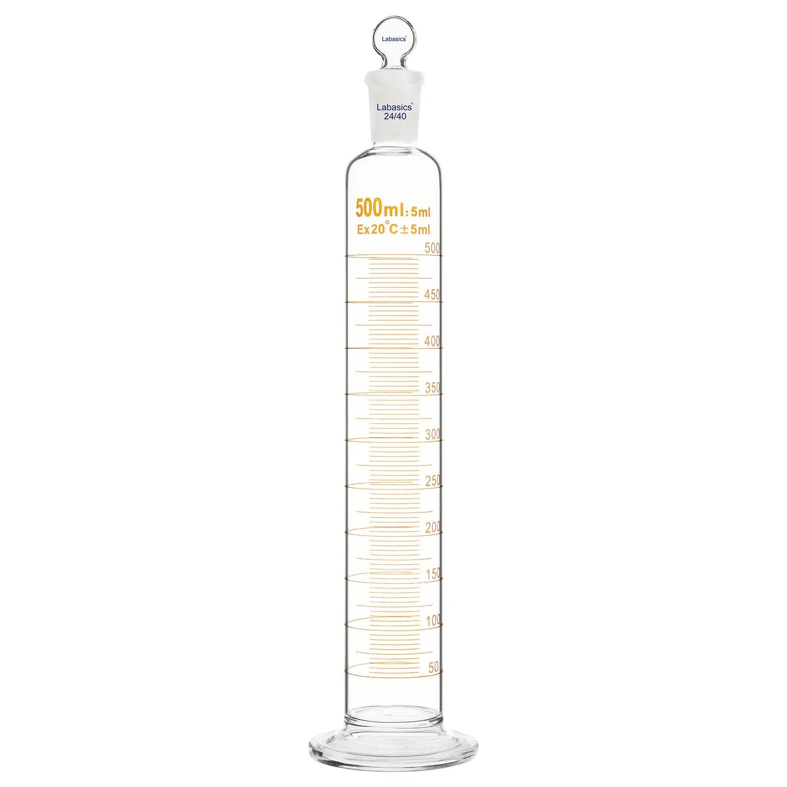 Graduated Cylinder with Stopper, 50-500mL Labasics