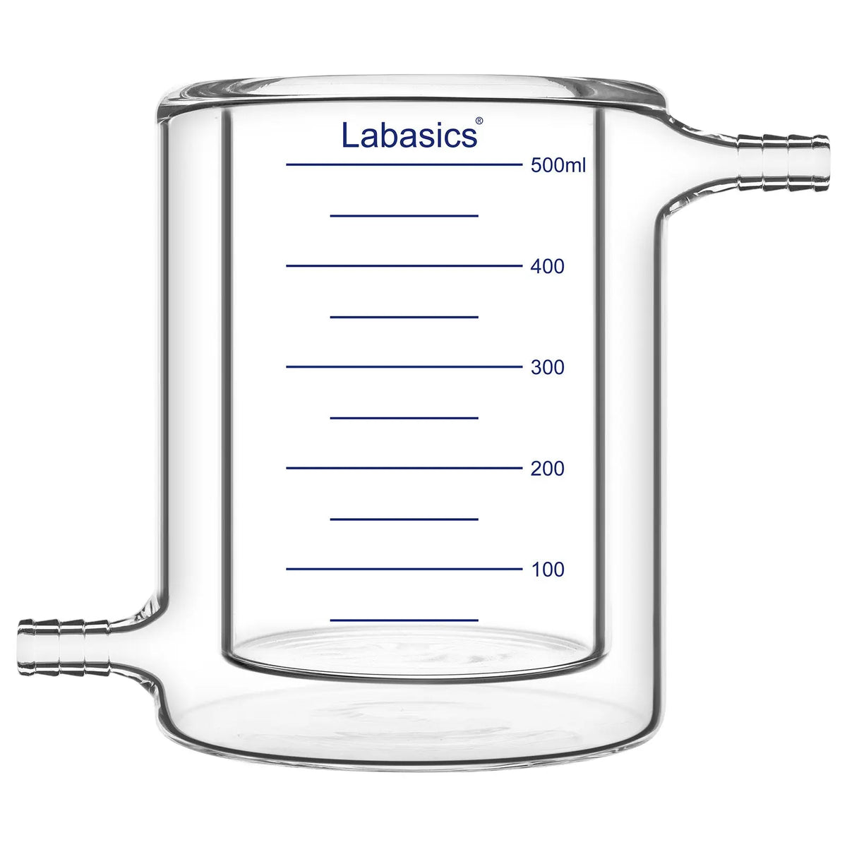 500 ml borosilicate jacketed beaker, for safe heating and cooling in labs