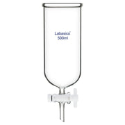Dropping funnel with PTFE stopcock, 500 mL, borosilicate glass, chemical-resistant funnel for laboratory separation and reagent addition