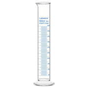 Measuring cylinder, 500 mL, borosilicate glass, chemical-resistant, precise metric scale for laboratory liquid measurement
