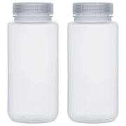 500 ml polypropylene media bottle, clear body, wide-mouth design for laboratory storage