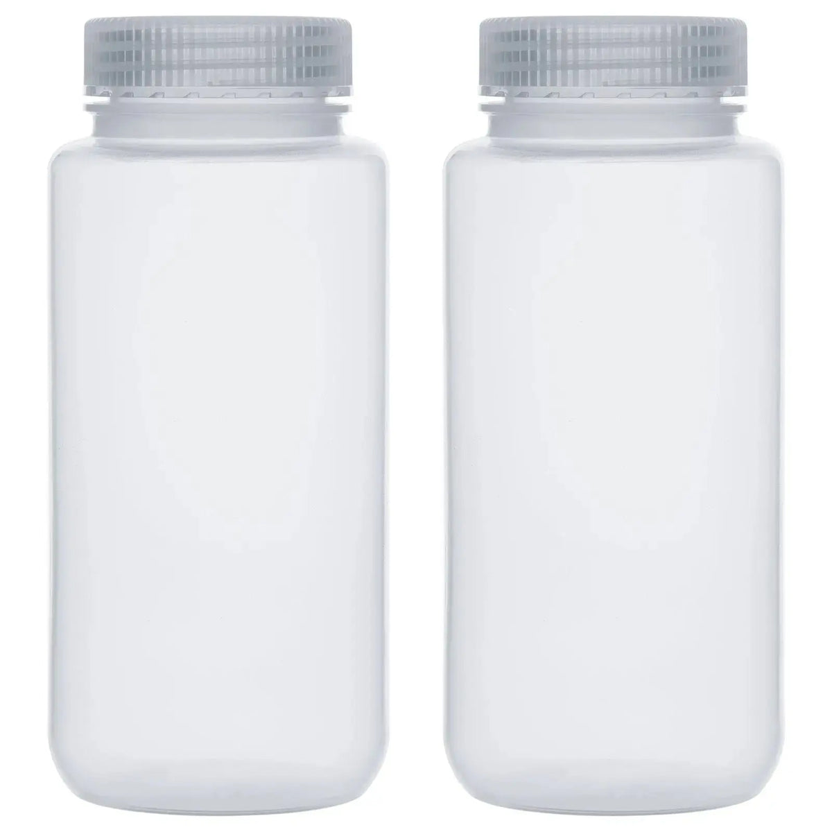 500 ml polypropylene media bottle, clear body, wide-mouth design for laboratory storage