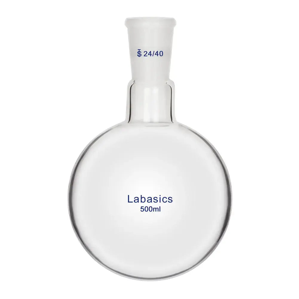 Round bottom flask, 500 mL, 24/40 joint, borosilicate construction, ideal for laboratory heating and mixing applications