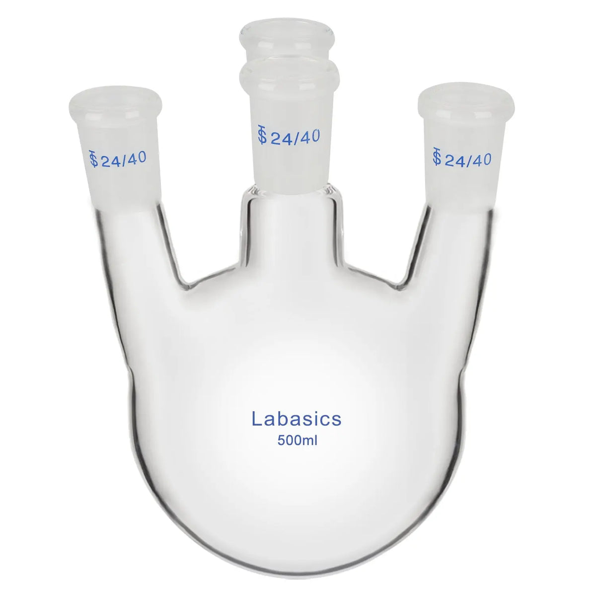 500 ml 4-neck round bottom flask, straight neck design, borosilicate material, 24/40 joint system